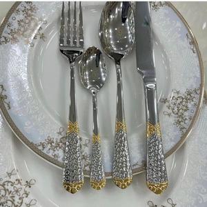 Ensemble de couverts en métal argenté gravé sur mesure, cuillères, fourchettes, couteaux, 4 pièces, élégant, réutilisable, design moderne - Product Image 4