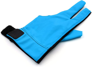 Guante de billar azul de tres dedos, diseño de medio dedo para billar, snooker, deportes, unisex, mano derecha, cierre de gancho y bucle - Product Image 2