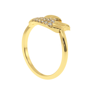 AJRETAIL Forever Promise <b>Ring</b> Holding Hand Design 14K Gold Women's Wedding Engagement <b>Ring</b> with for Certification - Product Image 5