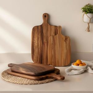 Planche à découper en bois d'acacia durable, forme rectangulaire, épaisseur 1,2 cm, passe au lave-vaisselle, fabriquée à la main pour la préparation de viande, fruits et légumes - Product Image 6