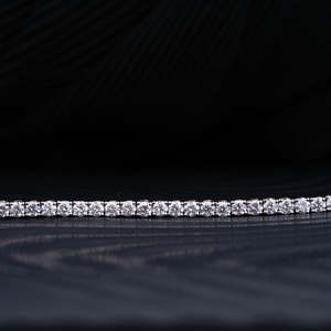 Premium round moissanite tennis bracelet 7 inch 925 sterling <b>silver</b> 10k 14k 18k gold platinum <b>crown</b> prong classic - Product Image 4