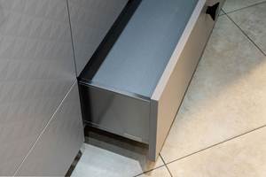 Minimalist Design Customized <b>Grey</b> Wood Modern Modular Kitchen <b>Cabinets</b> with Island for Villa Project - Product Image 5