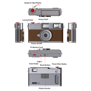 Nouvel appareil photo numérique CMOS 8MP à prix d'usine, 3 filtres, style classique vintage, point-and-shoot, avec EIS et mise au point fixe, idéal pour l'extérieur - Product Image 5