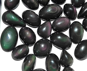 High Quality <b>Rainbow</b> Obsidian Cabochons Handmade Loose Natural Crystal Gemstone Emerald <b>Drop</b> Shape Bulk Wholesale Jewelry Making - Product Image 5