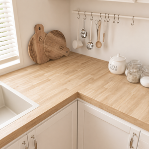 Mesa de Comedor Moderna de Madera Maciza con Acabado en Roble Claro, Superficie Duradera para Escritorio de Oficina o Encimera, Tamaño Personalizado - Product Image 6