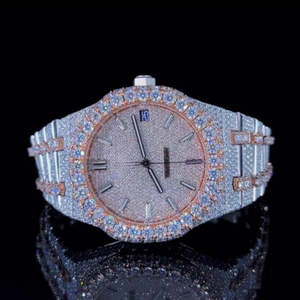 Montre de haute qualité pour homme, style hip-hop, personnalisée, sertie de diamants de laboratoire, montre en diamant VVS, cadeau - Product Image 1