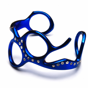 Blue Rhinestone Stainless Steel Barber <b>Shear</b> Holder Wristband Reusable Salon Scissor Grip Hairdressing <b>Tool</b> - Product Image 1