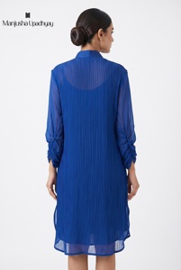 Nuevo Vestido Casual de Seda para Mujer con Relleno en el Pecho, Cuello Alto, Elegante, a la Moda, Largo hasta la Rodilla, Suave, Cómodo y Estilizado - Product Image 3