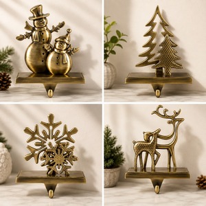 Luxury Design Metal <b>Stocking</b> <b>Holder</b> Decorative Fireplace with Rust Resistant Finish for Hanging <b>Stockings</b> and Wreath Garland Use - Product Image 6