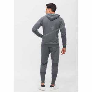 ชุดวอร์มผ้าฝ้ายสีพื้นแบบกำหนดเองสำหรับฤดูหนาว ไซส์ใหญ่พิเศษ ชุดลำลอง 2 ชิ้นสำหรับผู้ชาย พร้อมเชือกผูก - Product Image 6