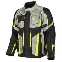 Veste Badlands Pro pour homme, imperméable, à blocs de couleur, pour moto, manches longues, imprimé numérique, gris, noir, jaune fluo, toutes saisons