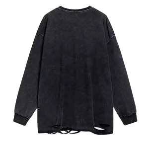เสื้อฮู้ดดี้ผ้าฟลีซทรงโอเวอร์ไซส์ ดีไซน์ขาดๆ แบบย้อมสีเอซิด คุณภาพสูง ผลิตจากผ้าฝ้าย 100% สำหรับฤดูใบไม้ผลิ เหมาะสำหรับทั้งผู้ชายและผู้หญิง ขายส่ง - Product Image 2