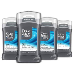 Pour DOVE Men + Care Déodorant Stick Hydratant 72 Heures 3 oz Sans Aluminium Confort Propre pour Hommes Lot de 4 - Product Image 1