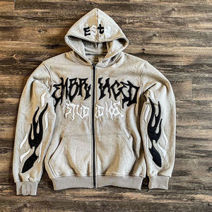 Sudadera con capucha y cremallera bordada estilo Y2K para hombre |   Ropa Urbana de Diseñador |   Logotipo Personalizado, Muestra Gratuita, OEM - Product Image 6