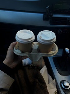 Premium <b>Disposable</b> Beverage Carrier Tray 2 <b>Cup</b> Molded Pulp Holder for Hotels Cafes and Restaurants Tray for Food Industry Use - Product Image 5
