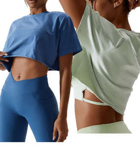 Ensemble de vêtements de sport sans couture pour homme, 5 pièces, logo personnalisé, haut à manches courtes/longues, leggings taille moyenne, spandex/nylon écologique, pour l'entraînement - Product Image 3