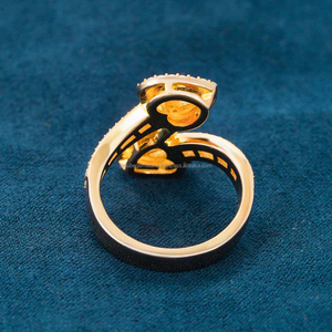 VVS 925 plata esterlina moissanita diamante forma de corazón anillo chapado en oro banda para compromiso boda directo de Boutique joyería - Product Image 3