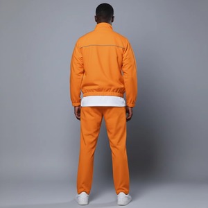 Chándal Naranja para Hombre, de Color Sólido, Transpirable, de Poliéster, Deportivo, para Otoño, con Bolsillos Laterales y Cierre de Cremallera - Product Image 3
