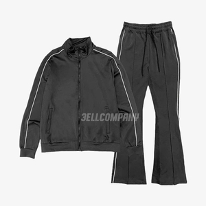 Men Teal Tracksuit Set Full Zip <b>Jacket</b> and Sweatpants Casual Style Side Pockets Sweatsuit - Product Image 2