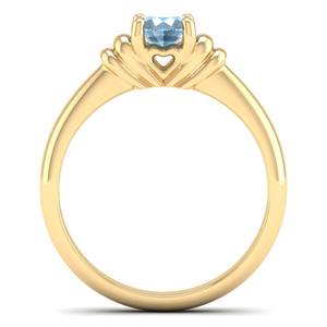 Anillo de Compromiso REYES Solitaire de Plata de Ley 925 con Moissanita, Corte Redondo, 0.5 Quilates, Gema de Aguamarina, Joyería Fina Personalizada - Product Image 4