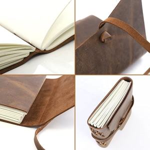 Luxury Genuine Full Grain Leather <b>Journal</b> Vintage Antique Style Hardcover Notebook with Deckle Edge Paper Day Planner <b>Writing</b> - Product Image 5