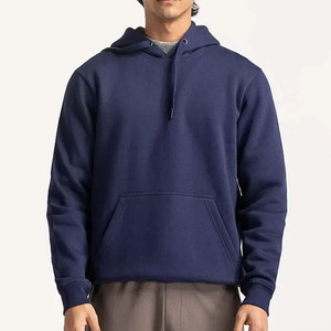 Sudadera con capucha de manga larga para hombre, estilo moderno, premium, con logo personalizado impreso, de color sólido, mezcla de algodón. - Product Image 3