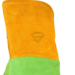 Custom Split Cowhide Leather Welding <b>Gloves</b> Heat Resistant Safety Work <b>Gloves</b> <b>Long</b> Cuff Industrial Protective <b>Gloves</b> OEM - Product Image 2