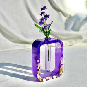 Unique Resin Flower <b>Vase</b> Handmade Decorative Craft For Restaurant Reception And Hotel Lobby Display - Product Image 1