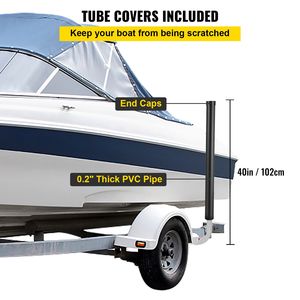 Guide per Rimorchi Nautici in Acciaio Zincato Antiruggine da 40 Pollici (2 Pezzi) con Tubi in PVC Nero, Accessorio per il Montaggio di Rimorchi per Imbarcazioni - Product Image 6