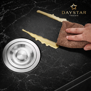 Évier de cuisine rectangulaire Daystar Trade en acier inoxydable 304, à montage sous plan, surface brossée, quatre trous, avec robinet fait main - Product Image 3