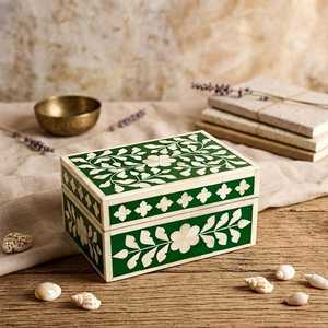 Custom Bone Inlay Jewelry <b>Box</b> Handmade Jewelry Organizer <b>with</b> <b>Lid</b> for Ring Necklace Bracelet Earring Storage <b>Decoration</b> - Product Image 4