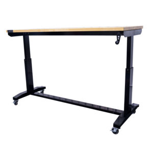 Table d'atelier convertible silencieuse 132 cm, bureau assis-debout à hauteur réglable, table de travail élévatrice moderne pour garage et industrie - Product Image 1