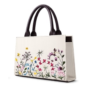 Bolsa de Mano de Lona Bordada a Mano con Diseño Floral, Fabricada en India, Bolsa de Compras de Algodón Hecha a Mano para Mujer, Disponible para la Venta - Product Image 1