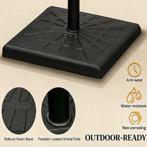 Base per Ombrellone da Giardino in Acciaio Inossidabile, Forma Quadrata, Raggio 3M, per Patio, Spiaggia, Hotel - Product Image 5