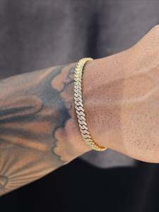 Bracelet en argent sterling 925 avec moissanite VVS, style cubain, bijoux hip-hop glacés - Product Image 1