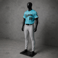 Jersey Baseball Bordir Pabrik Custom Bordir 3D Sublimasi Kancing Seragam Tim Pakaian Softball Poliester Cepat Kering
