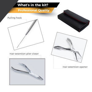 Kits de Extensiones de Cabello de Uso Comercial con Etiqueta Personalizada, Acero Inoxidable Quirúrgico Plateado, Extensiones de Cabello Profesionales - Product Image 4