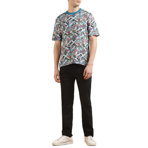 T-shirt Homme en Coton Tricoté Respirant à Manches Courtes, Design Décontracté de Qualité Supérieure, 100% Coton Uni, Prêt à Expédier, Anti-Plis, Écologique - Product Image 1