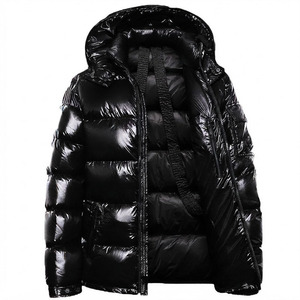 OEM Custom Logo <b>Men's</b> Waterproof <b>Down</b> <b>Filled</b> Puffer <b>Jacket</b> with Nylon Shell Standard Thickness Internal Strap-Winter Casual - Product Image 1