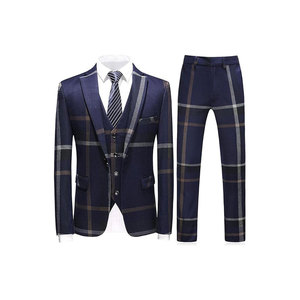 Veste de costume de mariage à col mandarin et double boutonnage, style décontracté et professionnel, effet lavé, crochetée - Product Image 2