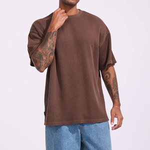Solid Color ODM Factory Sale Summer Wear <b>Plain</b> Knitted Custom Logo Print Regular Fit Elastic Stretchable Breathable T-Shirt - Product Image 3