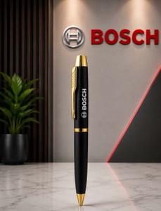Stylo Roller Premium de Luxe en Métal Noir – Élégant Stylo Roller Exécutif de Marque – Noir et Or - Product Image 5