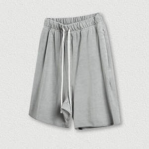 Shorts de sport amples pour homme en coton épais 100 %, style streetwear estival, avec logo personnalisé, en molleton bouclette, couleur unie, coupe oversize - Product Image 3