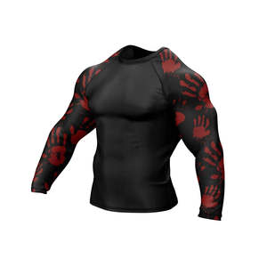 Vente en gros de rashguard de Jiu Jitsu Bjj personnalisé avec logo imprimé en 3D pour hommes, t-shirt de compression respirant Spiderman UPF50+ à manches courtes - Product Image 2