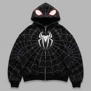 <span class=keywords><strong>Felpa</strong></span> con Cappuccio <span class=keywords><strong>Spider</strong></span>-<span class=keywords><strong>Man</strong></span> per Uomo, Stampa Rossa e Blu, Casual, Lavorata a Maglia, Vestibilità Ampia, Abbigliamento Invernale Traspirante con Tasche in Poliestere/Cotone - Product Image 2
