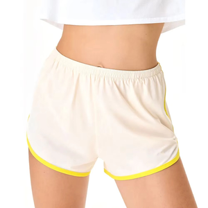 High Waist Loose Knitted Polyester Cotton Blend Shorts Skirts Plain Dyed <b>Elastic</b> Waist Casual Breathable Pockets Stonewashed - Product Image 4