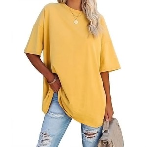Vente en gros B2B : T-shirts d'été respirants pour femmes, 100% coton, personnalisables, style streetwear, OEM, vierges, à manches courtes, en vrac - Product Image 1