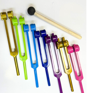 Ensemble de diapasons de guérison des chakras Mars - Comprend 7 diapasons chakra + 1 diapason de poids pour le but de l'âme, personnalisable OEM, en acier inoxydable - Product Image 1