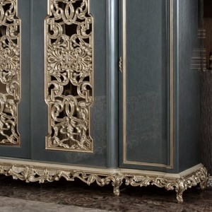 Luxury Victoria Classic Mahogany <b>Wardrobe</b> Hand Carved Gold Accent Elegant Wooden Closet Premium Bedroom Furniture Customized - Product Image 4