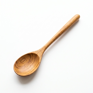 Food Grade Polished Teak Wood Classic Eco-Friendly Durable Soup Spoon 18x4.5cm - Product Image 1